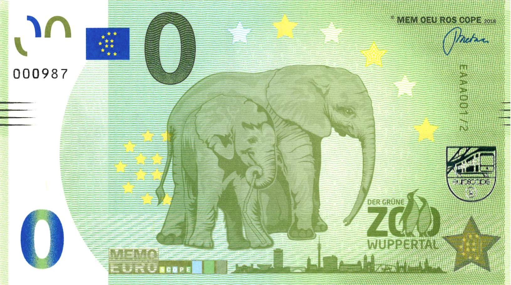 0 € Schein Elefant